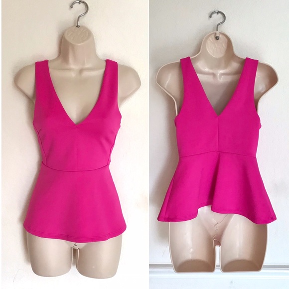 Dynamite Tops - Dynamite Hot Pink Peplum Top